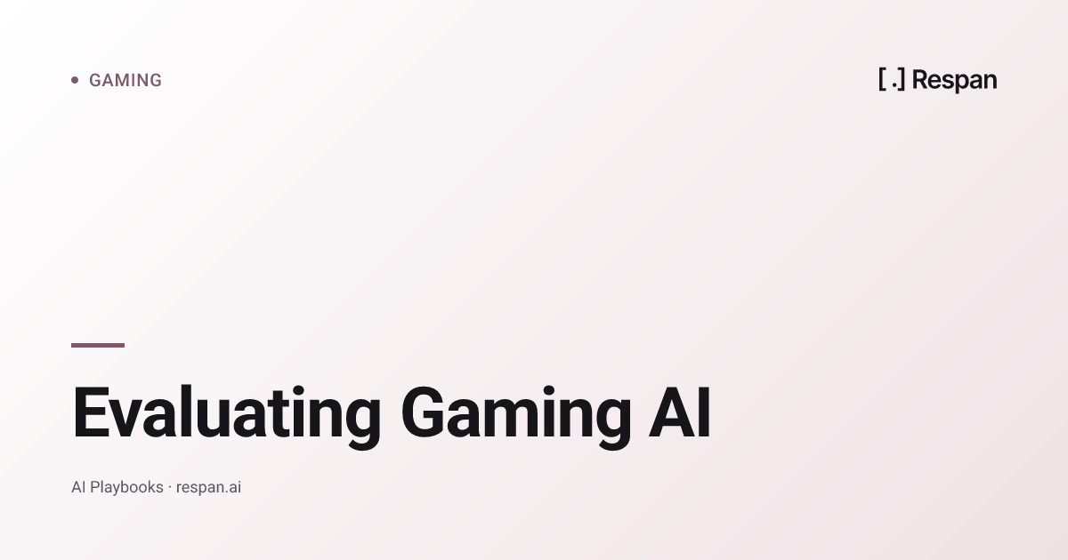 Evaluating Gaming AI: Character, Latency, and UX