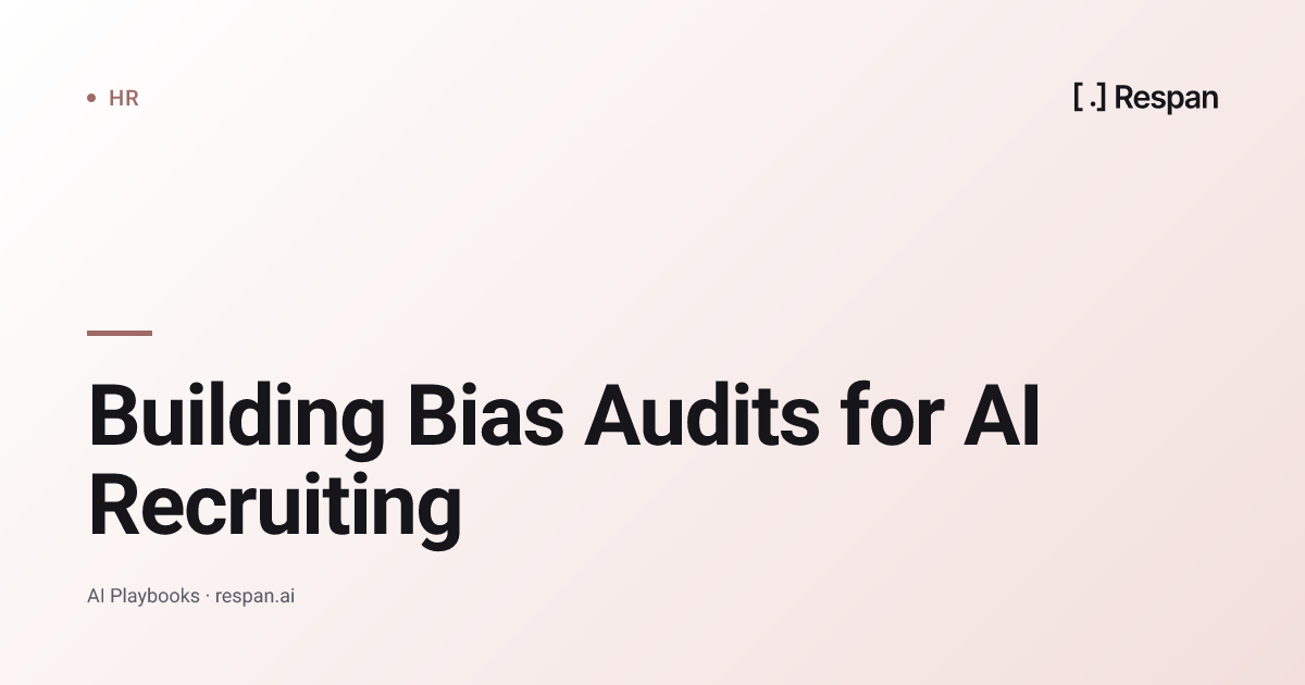 Bias Audits for AI Recruiting: Methods and Datasets